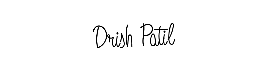 You should practise on your own different ways (Angelique-Rose-font-FFP) to write your name (Drish Patil) in signature. don't let someone else do it for you. Drish Patil signature style 5 images and pictures png