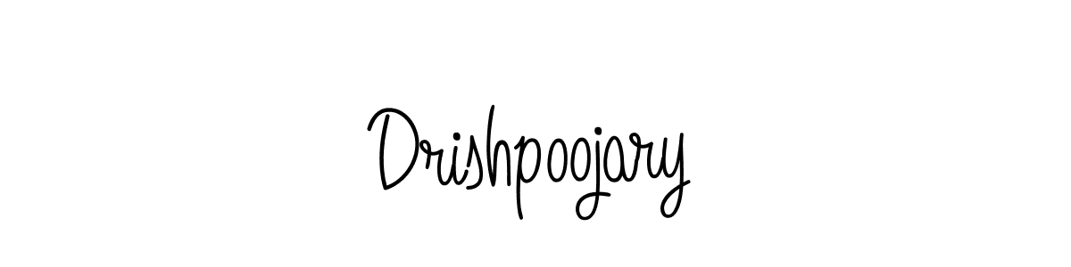 Design your own signature with our free online signature maker. With this signature software, you can create a handwritten (Angelique-Rose-font-FFP) signature for name Drishpoojary. Drishpoojary signature style 5 images and pictures png