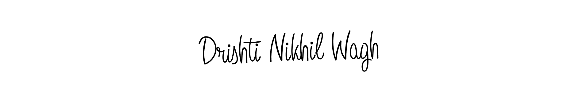 Also we have Drishti Nikhil Wagh name is the best signature style. Create professional handwritten signature collection using Angelique-Rose-font-FFP autograph style. Drishti Nikhil Wagh signature style 5 images and pictures png