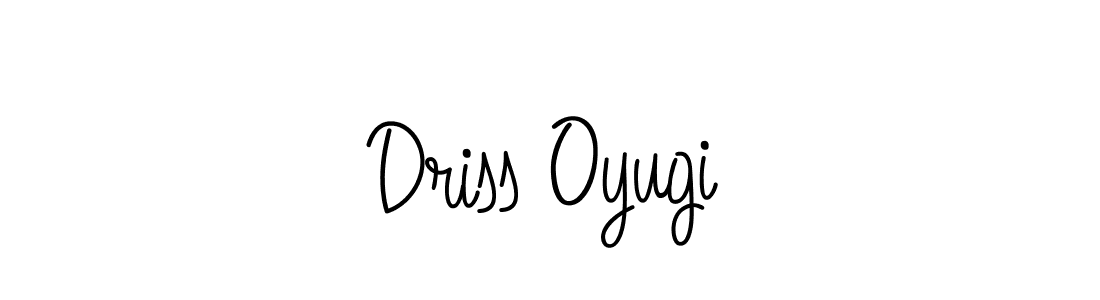 You should practise on your own different ways (Angelique-Rose-font-FFP) to write your name (Driss Oyugi) in signature. don't let someone else do it for you. Driss Oyugi signature style 5 images and pictures png