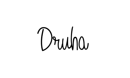 You should practise on your own different ways (Angelique-Rose-font-FFP) to write your name (Druha) in signature. don't let someone else do it for you. Druha signature style 5 images and pictures png