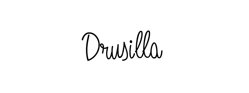 Use a signature maker to create a handwritten signature online. With this signature software, you can design (Angelique-Rose-font-FFP) your own signature for name Drusilla. Drusilla signature style 5 images and pictures png