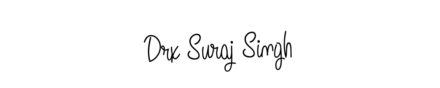 You should practise on your own different ways (Angelique-Rose-font-FFP) to write your name (Drx Suraj Singh) in signature. don't let someone else do it for you. Drx Suraj Singh signature style 5 images and pictures png