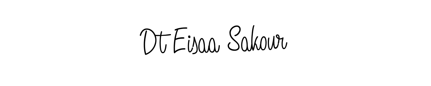 The best way (Angelique-Rose-font-FFP) to make a short signature is to pick only two or three words in your name. The name Dt Eisaa Sakour include a total of six letters. For converting this name. Dt Eisaa Sakour signature style 5 images and pictures png