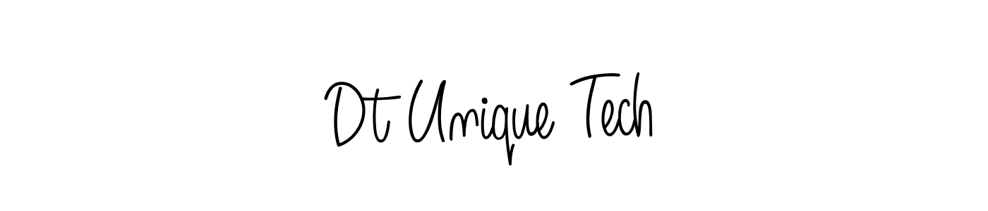 How to make Dt Unique Tech name signature. Use Angelique-Rose-font-FFP style for creating short signs online. This is the latest handwritten sign. Dt Unique Tech signature style 5 images and pictures png