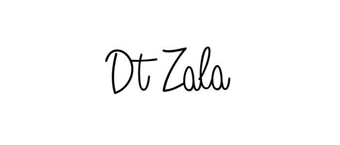 Use a signature maker to create a handwritten signature online. With this signature software, you can design (Angelique-Rose-font-FFP) your own signature for name Dt Zala. Dt Zala signature style 5 images and pictures png