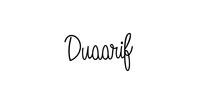 Make a beautiful signature design for name Duaarif. With this signature (Angelique-Rose-font-FFP) style, you can create a handwritten signature for free. Duaarif signature style 5 images and pictures png