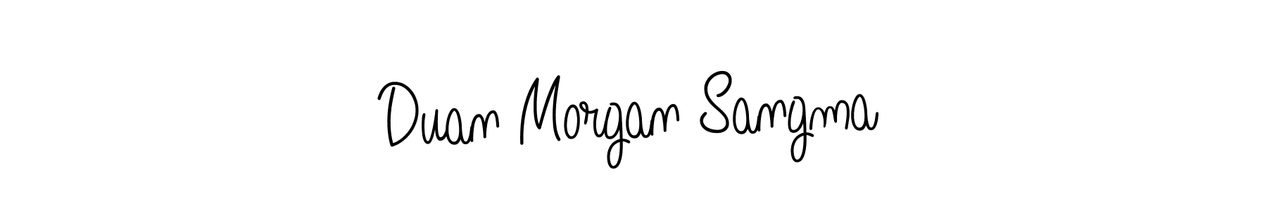 Use a signature maker to create a handwritten signature online. With this signature software, you can design (Angelique-Rose-font-FFP) your own signature for name Duan Morgan Sangma. Duan Morgan Sangma signature style 5 images and pictures png