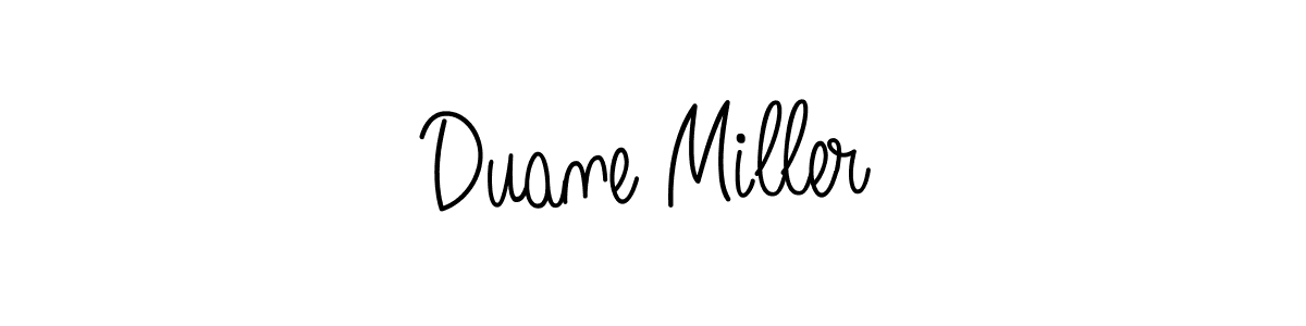 You should practise on your own different ways (Angelique-Rose-font-FFP) to write your name (Duane Miller) in signature. don't let someone else do it for you. Duane Miller signature style 5 images and pictures png