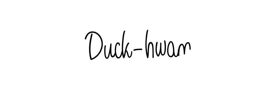 The best way (Angelique-Rose-font-FFP) to make a short signature is to pick only two or three words in your name. The name Duck-hwan include a total of six letters. For converting this name. Duck-hwan signature style 5 images and pictures png