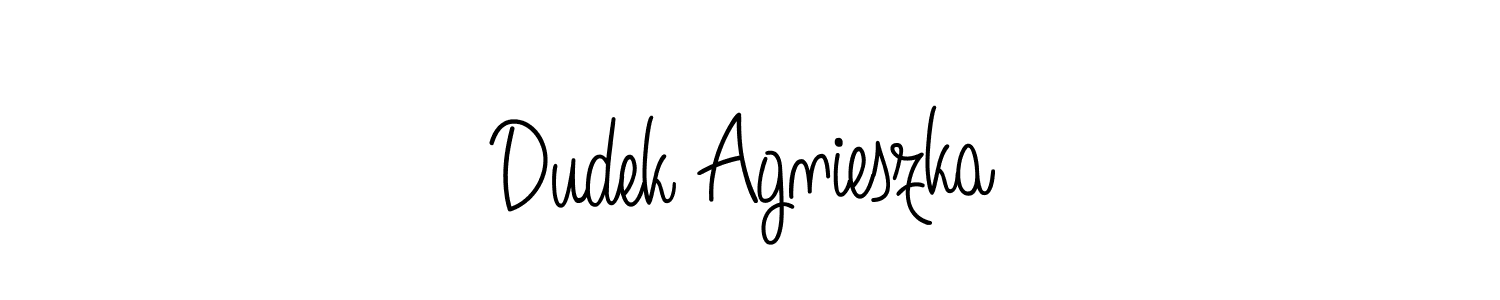 This is the best signature style for the Dudek Agnieszka name. Also you like these signature font (Angelique-Rose-font-FFP). Mix name signature. Dudek Agnieszka signature style 5 images and pictures png