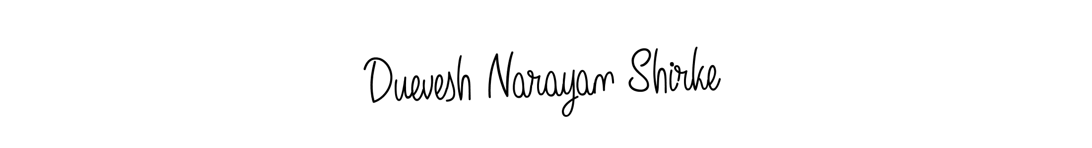 How to make Duevesh Narayan Shirke name signature. Use Angelique-Rose-font-FFP style for creating short signs online. This is the latest handwritten sign. Duevesh Narayan Shirke signature style 5 images and pictures png