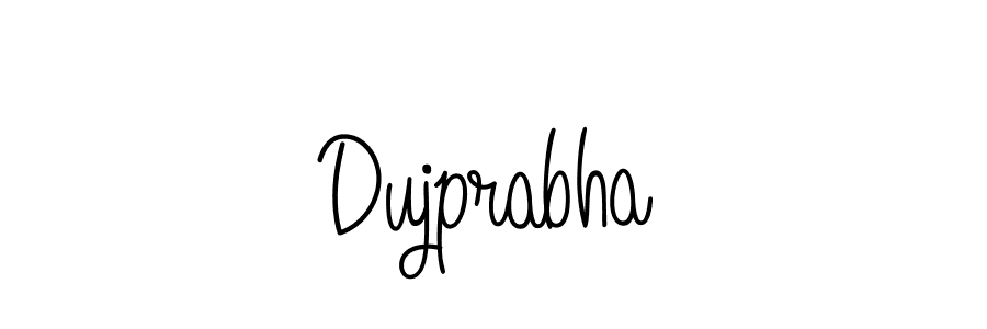 Use a signature maker to create a handwritten signature online. With this signature software, you can design (Angelique-Rose-font-FFP) your own signature for name Dujprabha. Dujprabha signature style 5 images and pictures png