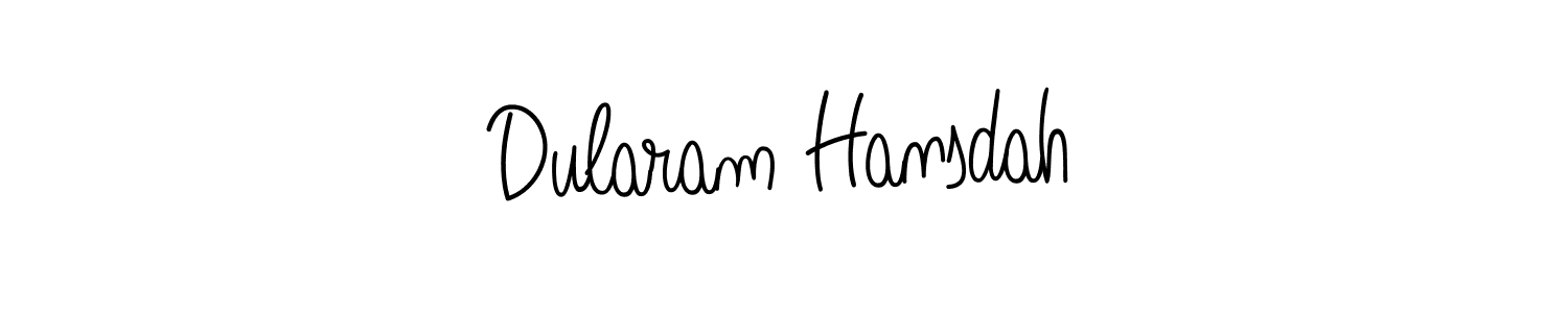 Make a short Dularam Hansdah signature style. Manage your documents anywhere anytime using Angelique-Rose-font-FFP. Create and add eSignatures, submit forms, share and send files easily. Dularam Hansdah signature style 5 images and pictures png