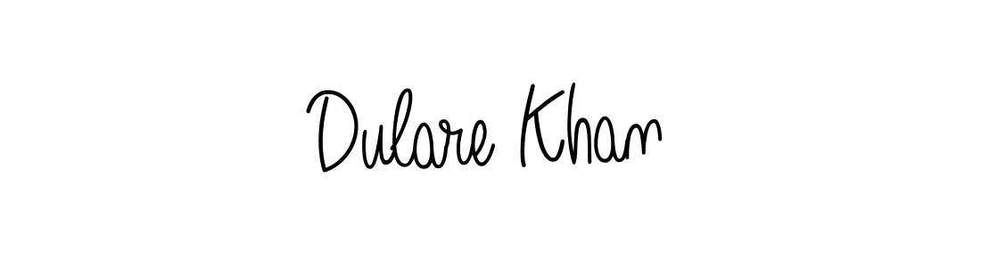 Make a beautiful signature design for name Dulare Khan. With this signature (Angelique-Rose-font-FFP) style, you can create a handwritten signature for free. Dulare Khan signature style 5 images and pictures png