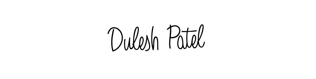 Create a beautiful signature design for name Dulesh Patel. With this signature (Angelique-Rose-font-FFP) fonts, you can make a handwritten signature for free. Dulesh Patel signature style 5 images and pictures png