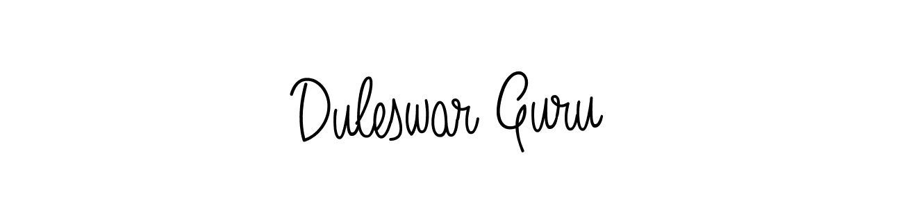 Duleswar Guru stylish signature style. Best Handwritten Sign (Angelique-Rose-font-FFP) for my name. Handwritten Signature Collection Ideas for my name Duleswar Guru. Duleswar Guru signature style 5 images and pictures png