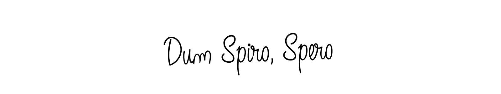 Use a signature maker to create a handwritten signature online. With this signature software, you can design (Angelique-Rose-font-FFP) your own signature for name Dum Spiro, Spero. Dum Spiro, Spero signature style 5 images and pictures png