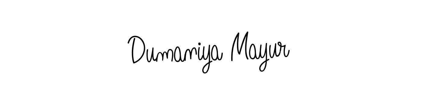It looks lik you need a new signature style for name Dumaniya Mayur. Design unique handwritten (Angelique-Rose-font-FFP) signature with our free signature maker in just a few clicks. Dumaniya Mayur signature style 5 images and pictures png