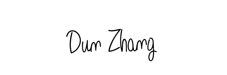 Make a beautiful signature design for name Dun Zhang. With this signature (Angelique-Rose-font-FFP) style, you can create a handwritten signature for free. Dun Zhang signature style 5 images and pictures png