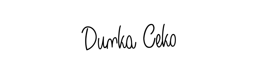 Make a beautiful signature design for name Dunka Ceko. With this signature (Angelique-Rose-font-FFP) style, you can create a handwritten signature for free. Dunka Ceko signature style 5 images and pictures png