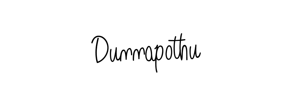 Make a beautiful signature design for name Dunnapothu. With this signature (Angelique-Rose-font-FFP) style, you can create a handwritten signature for free. Dunnapothu signature style 5 images and pictures png