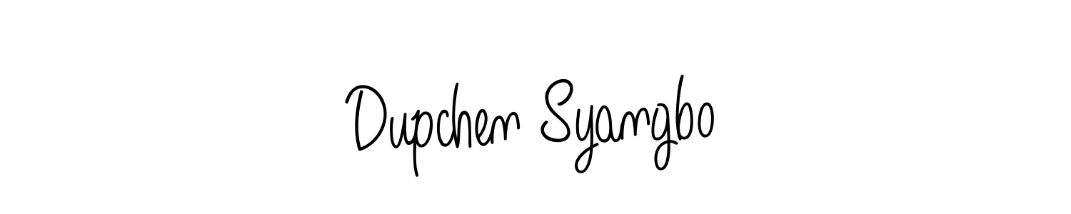 How to make Dupchen Syangbo name signature. Use Angelique-Rose-font-FFP style for creating short signs online. This is the latest handwritten sign. Dupchen Syangbo signature style 5 images and pictures png