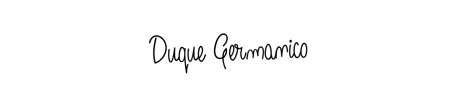 Duque Germanico stylish signature style. Best Handwritten Sign (Angelique-Rose-font-FFP) for my name. Handwritten Signature Collection Ideas for my name Duque Germanico. Duque Germanico signature style 5 images and pictures png