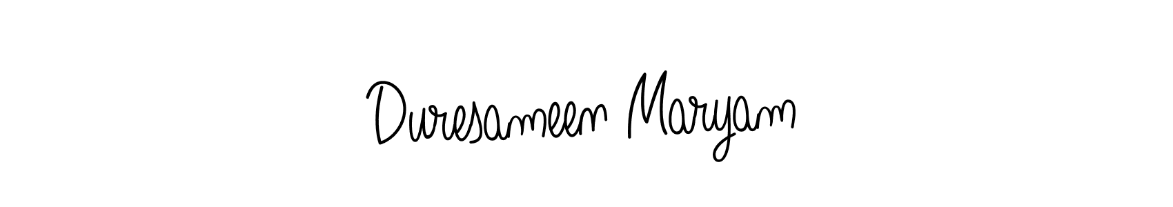 Angelique-Rose-font-FFP is a professional signature style that is perfect for those who want to add a touch of class to their signature. It is also a great choice for those who want to make their signature more unique. Get Duresameen Maryam name to fancy signature for free. Duresameen Maryam signature style 5 images and pictures png