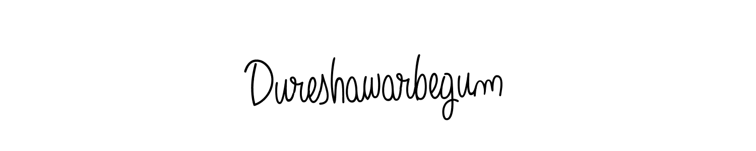 Use a signature maker to create a handwritten signature online. With this signature software, you can design (Angelique-Rose-font-FFP) your own signature for name Dureshawarbegum. Dureshawarbegum signature style 5 images and pictures png
