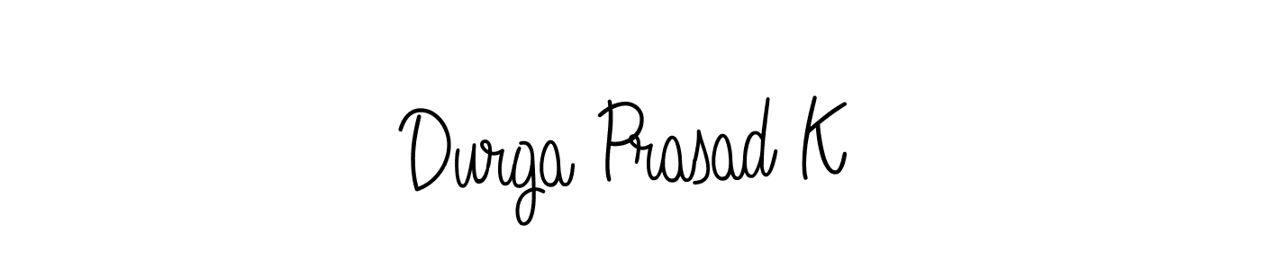 Design your own signature with our free online signature maker. With this signature software, you can create a handwritten (Angelique-Rose-font-FFP) signature for name Durga Prasad K. Durga Prasad K signature style 5 images and pictures png