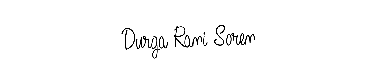 Make a beautiful signature design for name Durga Rani Soren. With this signature (Angelique-Rose-font-FFP) style, you can create a handwritten signature for free. Durga Rani Soren signature style 5 images and pictures png