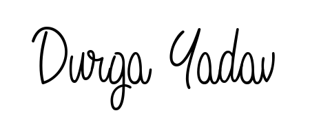 The Angelique-Rose-font-FFP font transforms the name Durga Yadav into an executive sign with sharp precision and distinguished character. Durga Yadav signature style 5 images and pictures png