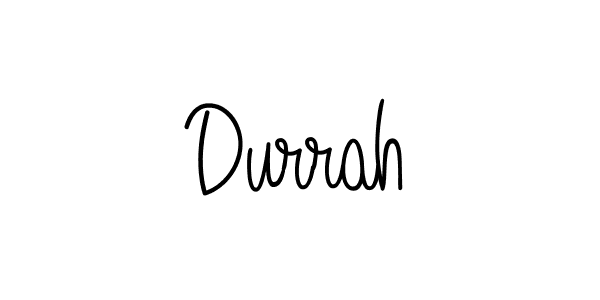 Use a signature maker to create a handwritten signature online. With this signature software, you can design (Angelique-Rose-font-FFP) your own signature for name Durrah. Durrah signature style 5 images and pictures png