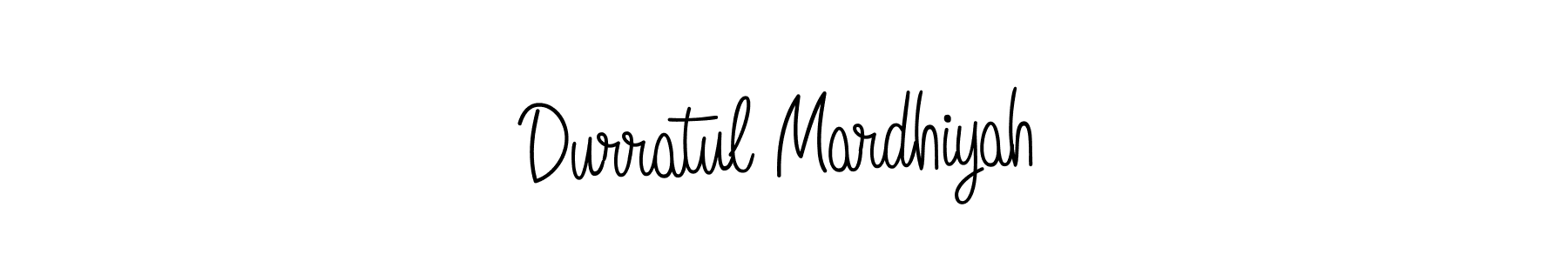 Design your own signature with our free online signature maker. With this signature software, you can create a handwritten (Angelique-Rose-font-FFP) signature for name Durratul Mardhiyah. Durratul Mardhiyah signature style 5 images and pictures png