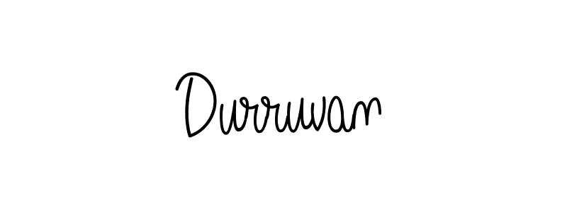 Use a signature maker to create a handwritten signature online. With this signature software, you can design (Angelique-Rose-font-FFP) your own signature for name Durruvan. Durruvan signature style 5 images and pictures png