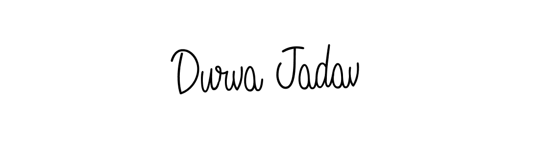 Durva Jadav stylish signature style. Best Handwritten Sign (Angelique-Rose-font-FFP) for my name. Handwritten Signature Collection Ideas for my name Durva Jadav. Durva Jadav signature style 5 images and pictures png