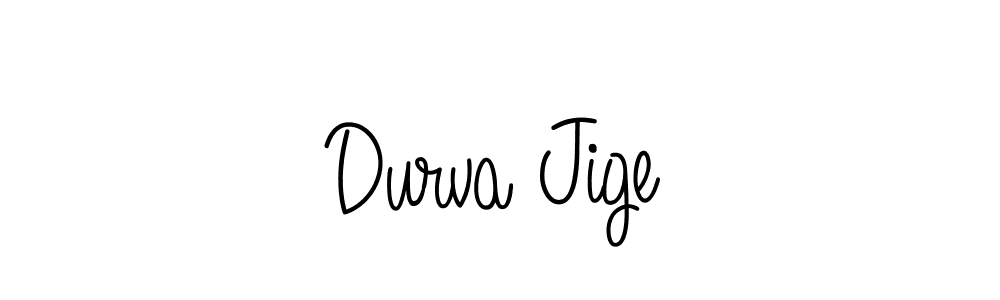 Create a beautiful signature design for name Durva Jige. With this signature (Angelique-Rose-font-FFP) fonts, you can make a handwritten signature for free. Durva Jige signature style 5 images and pictures png