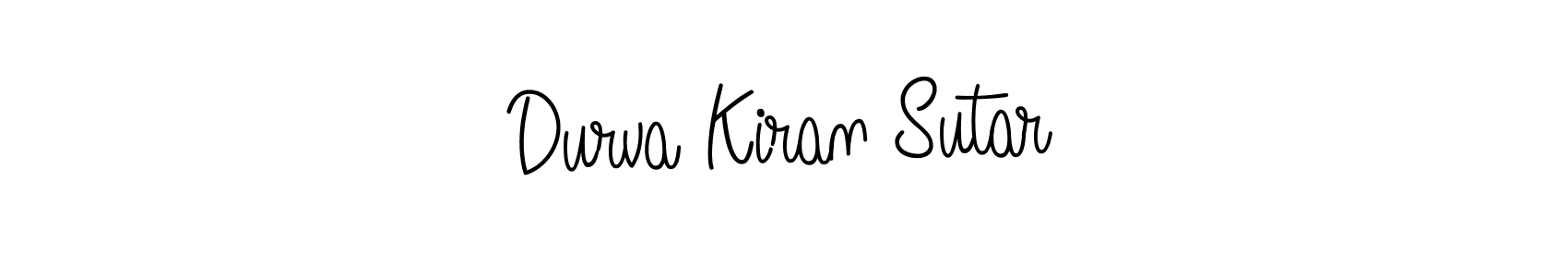 Use a signature maker to create a handwritten signature online. With this signature software, you can design (Angelique-Rose-font-FFP) your own signature for name Durva Kiran Sutar. Durva Kiran Sutar signature style 5 images and pictures png