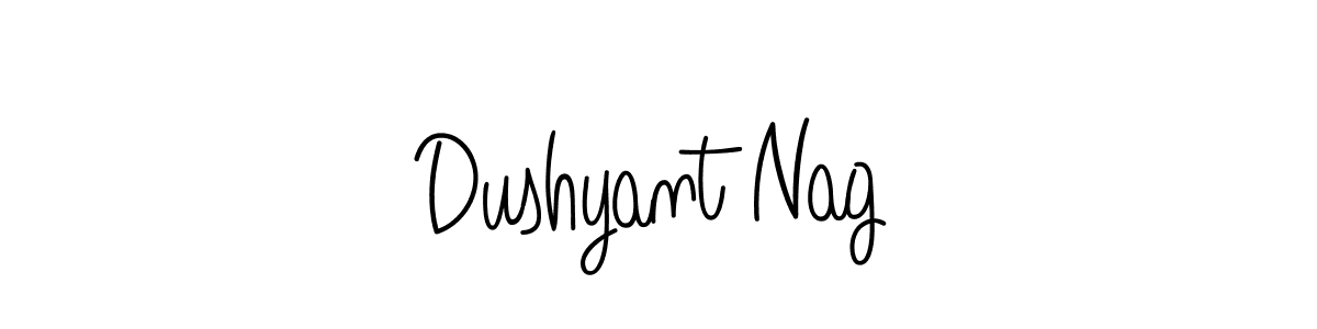 The best way (Angelique-Rose-font-FFP) to make a short signature is to pick only two or three words in your name. The name Dushyant Nag include a total of six letters. For converting this name. Dushyant Nag signature style 5 images and pictures png