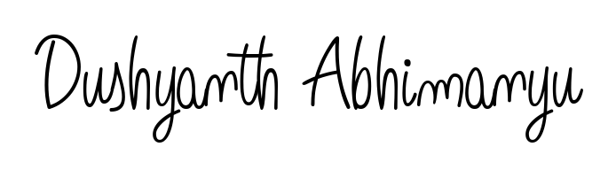 Make a short Dushyanth Abhimanyu signature style. Manage your documents anywhere anytime using Angelique-Rose-font-FFP. Create and add eSignatures, submit forms, share and send files easily. Dushyanth Abhimanyu signature style 5 images and pictures png