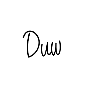 Create a beautiful signature design for name Duw. With this signature (Angelique-Rose-font-FFP) fonts, you can make a handwritten signature for free. Duw signature style 5 images and pictures png