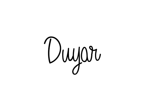 Make a beautiful signature design for name Duyar. With this signature (Angelique-Rose-font-FFP) style, you can create a handwritten signature for free. Duyar signature style 5 images and pictures png