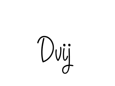 Use a signature maker to create a handwritten signature online. With this signature software, you can design (Angelique-Rose-font-FFP) your own signature for name Dvij. Dvij signature style 5 images and pictures png