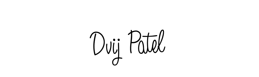 How to make Dvij Patel name signature. Use Angelique-Rose-font-FFP style for creating short signs online. This is the latest handwritten sign. Dvij Patel signature style 5 images and pictures png