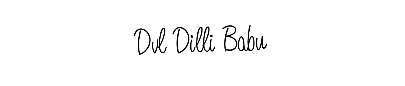 You should practise on your own different ways (Angelique-Rose-font-FFP) to write your name (Dvl Dilli Babu) in signature. don't let someone else do it for you. Dvl Dilli Babu signature style 5 images and pictures png