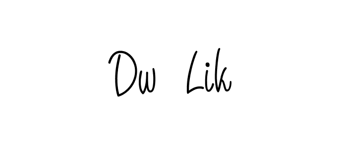 if you are searching for the best signature style for your name Dw  Lik. so please give up your signature search. here we have designed multiple signature styles  using Angelique-Rose-font-FFP. Dw  Lik signature style 5 images and pictures png