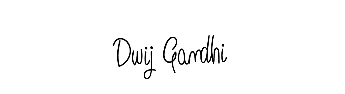 How to make Dwij Gandhi name signature. Use Angelique-Rose-font-FFP style for creating short signs online. This is the latest handwritten sign. Dwij Gandhi signature style 5 images and pictures png