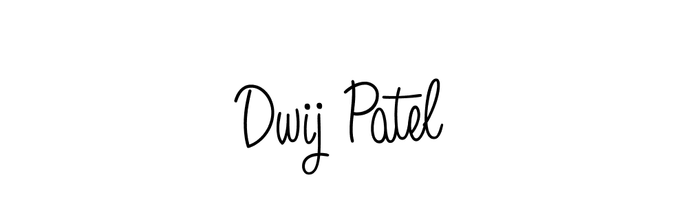 The best way (Angelique-Rose-font-FFP) to make a short signature is to pick only two or three words in your name. The name Dwij Patel include a total of six letters. For converting this name. Dwij Patel signature style 5 images and pictures png