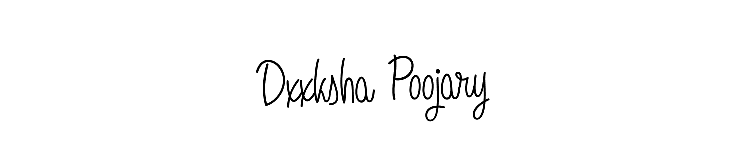 The best way (Angelique-Rose-font-FFP) to make a short signature is to pick only two or three words in your name. The name Dxxksha Poojary include a total of six letters. For converting this name. Dxxksha Poojary signature style 5 images and pictures png